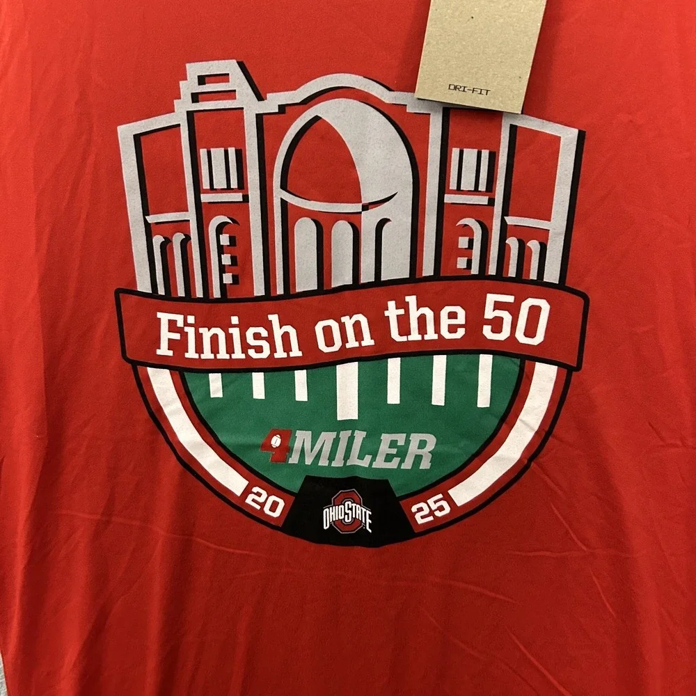 Ohio State Buckeyes Shirt Mens Medium Red Short Sleeve Football Nike Dri Fit OSU